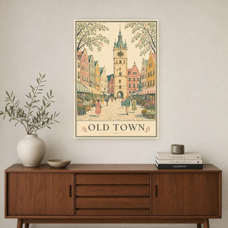 Cream Vintage Travel Wall Art Set | European City Poster | Gallery Wall Print image 2