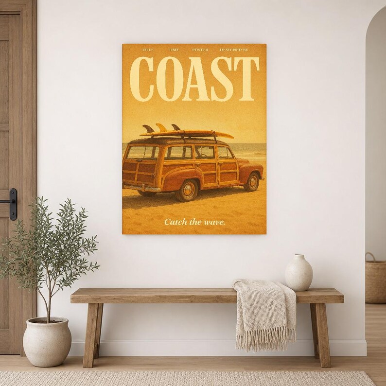 Cartel retro de la costa | Impresión de arte de pared vintage de los años 70 | Impresión de revista estética ? Regalo de decoración retro de imagen 16
