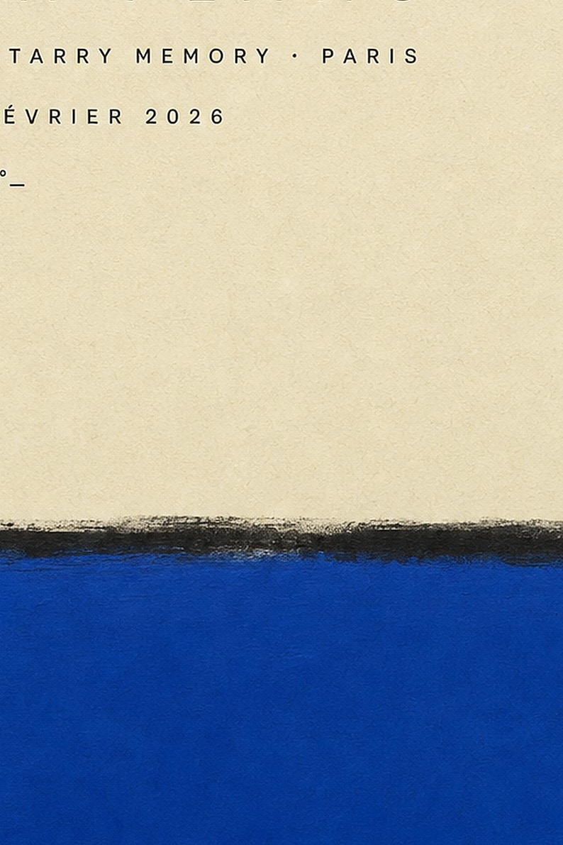 Two Plans | Abstract Wall Art | Modern Gallery Poster | Cobalt and Black Minimalist Print | Printed & Shipped image 3
