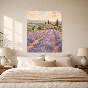 Provence Lavender Poster | Soft Painting France Wall Art | Lavender Fields Landscape Print | Printed & Shipped image 6