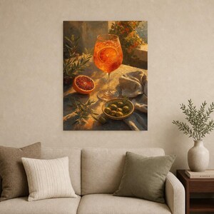 Golden Aperitivo Hour Wall Art | Spritz Citrus Food Still Life Poster | Kitchen Wall Art Print | Bar Cart Decor image 9