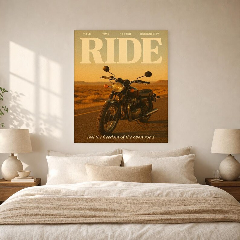 Ride Retro Poster | Vintage 70s Wall Art Print | Aesthetic Magazine Print | Mid Century Retro Decor Gift image 6