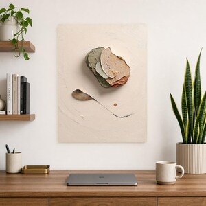 Wandbild im Wabi-Sabi-Stil | Organisches, abstraktes Poster mit Struktur | Warmer, minimalistischer Kunstdruck fürs Wohnzimmer Bild 8