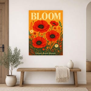 Bloom Retro Poster | Vintage 70s Wall Art Print | Aesthetic Magazine Print | Mid Century Retro Decor Gift image 16