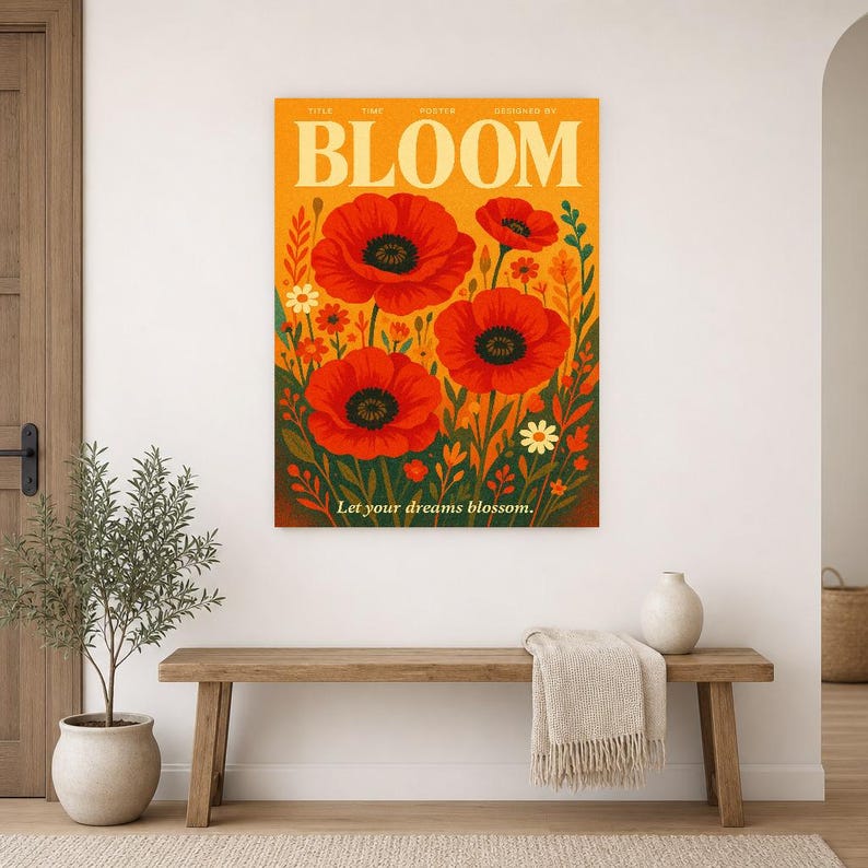 Bloom Retro Poster | Vintage 70s Wall Art Print | Aesthetic Magazine Print | Mid Century Retro Decor Gift image 16