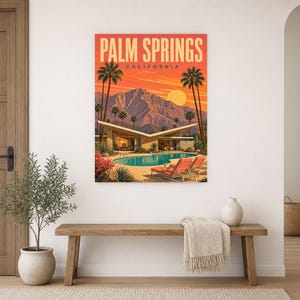 Palm Springs Travel Poster | Vintage 1950s Desert Modern Print | California Wall Art Print | Mid Century City Decor image 9
