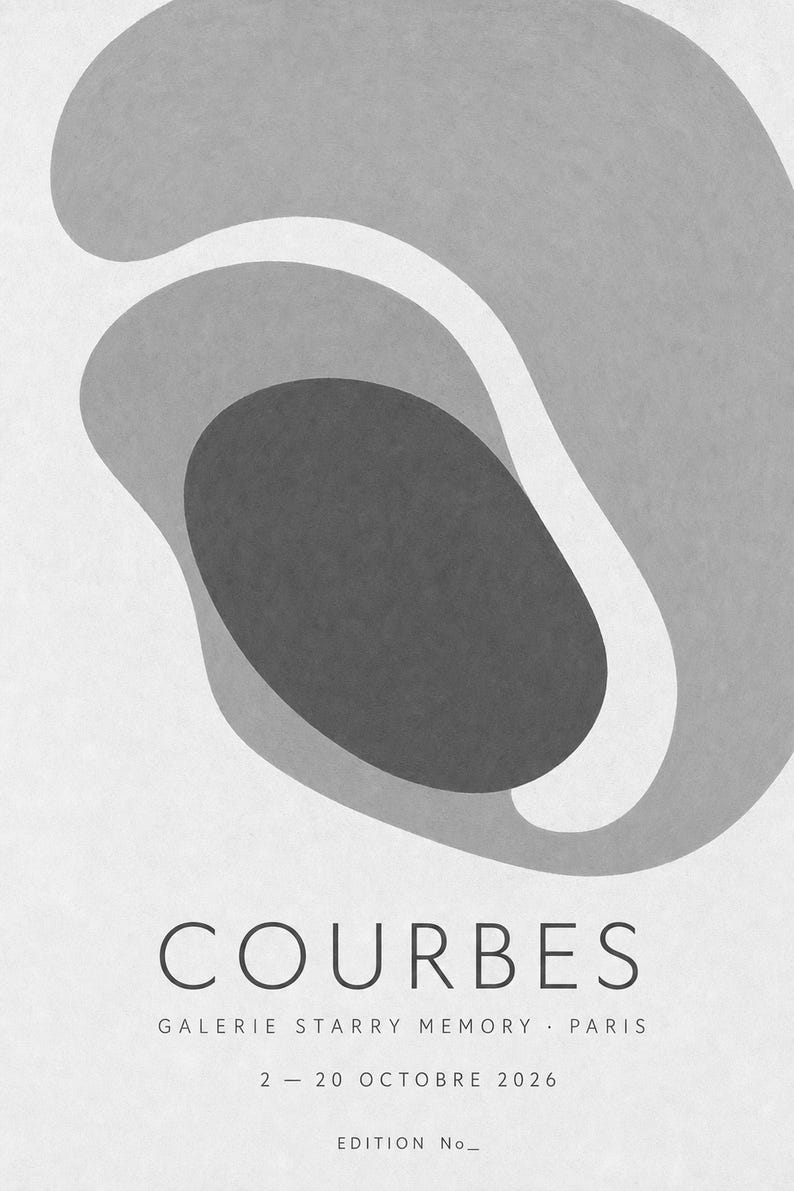 Curvas | Arte abstracto para pared | Póster moderno para galería | Impresión minimalista | Impreso y enviado imagen 10