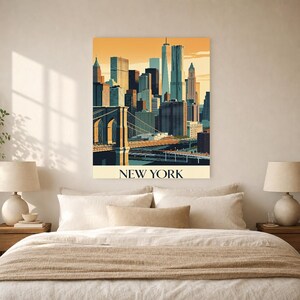 New York Vintage Reiseposter | Retro-USA-Stadt-Kunstdruck | Wanddekoration als Geschenk zur Wohnungserwärmung Bild 6