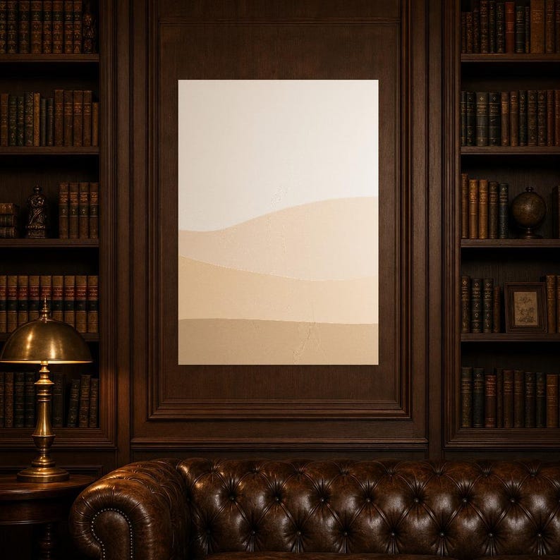 Cream Ecru Minimalist Abstract Wall Art | Soft Dune Texture Poster | Above Sofa Neutral Print image 5
