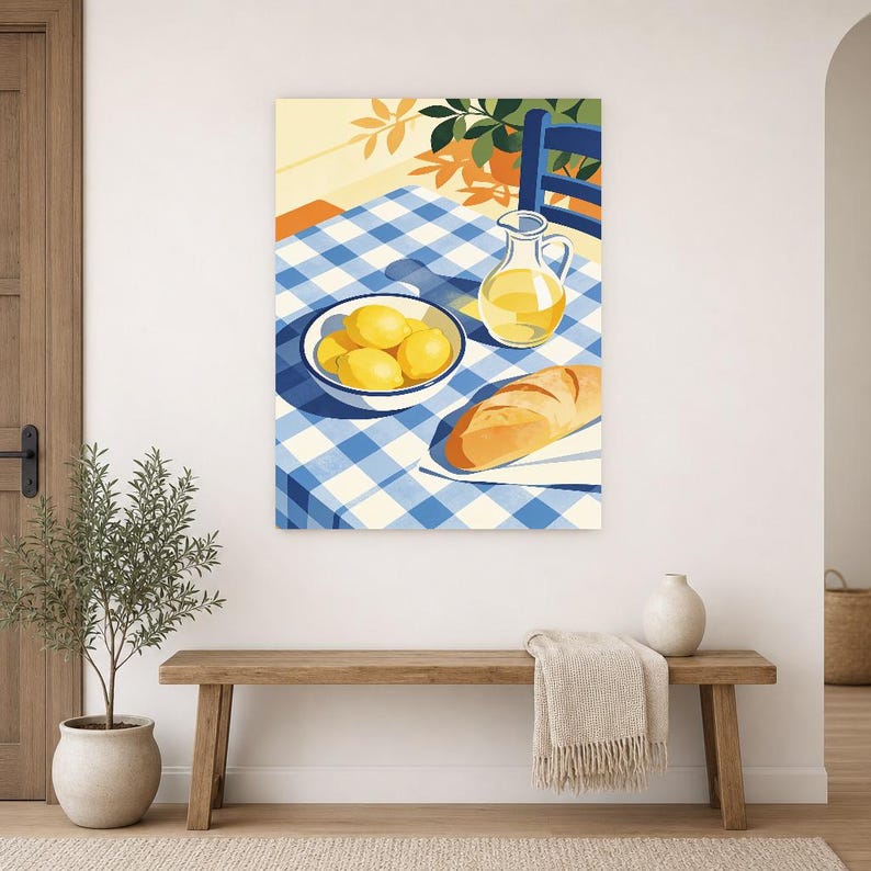 Mediterranean Lemon Kitchen Print | Dolce Vita Italian Wall Art Print | Dining Room Summer Decor image 16