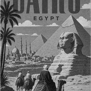 Kairo-Reiseposter | Vintage-Pyramiden-Druck | Ägyptische Wandkunst | Gedruckt & Versand Bild 10