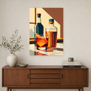 Negroni Cocktail Wall Art | Retro Bar Cart Poster | Vintage Aperitivo Kitchen Print image 2