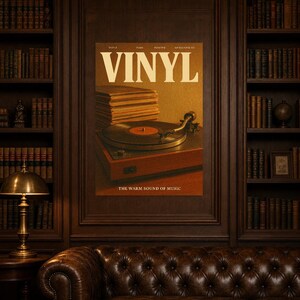 Vinyl Retro Poster | Vintage 70s Wall Art Print | Aesthetic Magazine Print | Mid Century Retro Decor Gift image 7