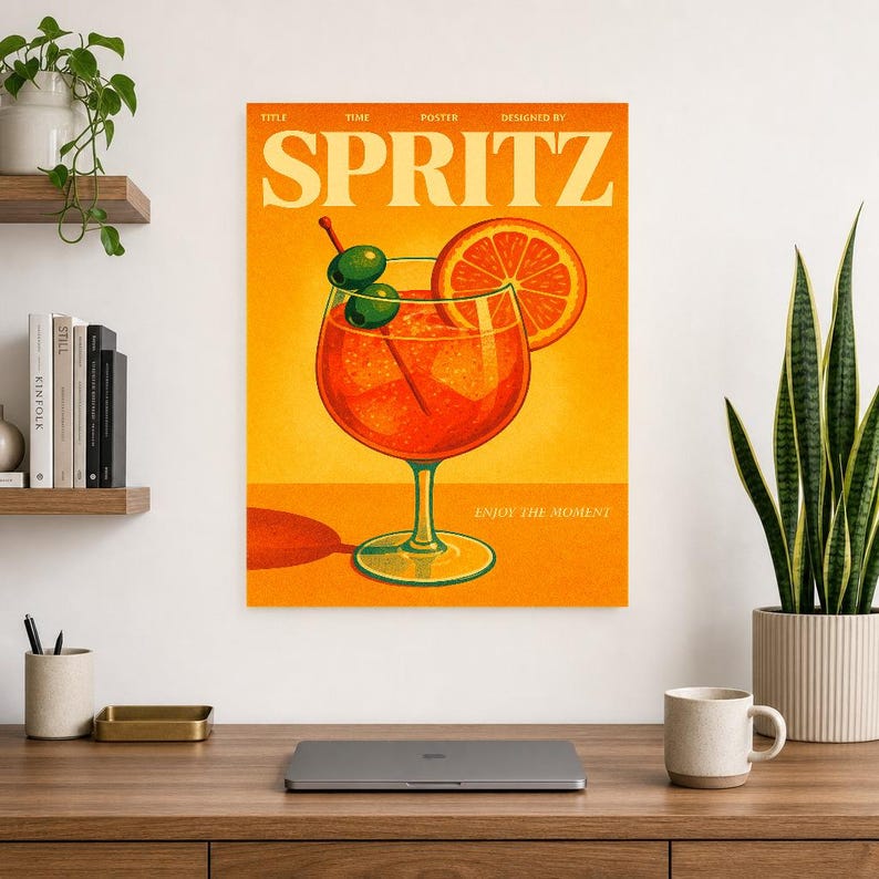 Spritz Retro Poster | Vintage 70er Jahre Wandkunstdruck | Ästhetischer Magazindruck | Mid-Century-Retro-Dekor-Geschenk Bild 10