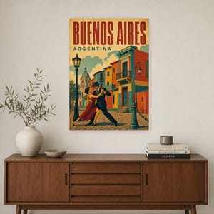 Buenos Aires Travel Poster | Vintage Caminito Print | Argentina Wall Art | Printed & Shipped image 2