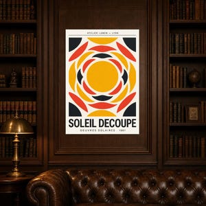 Póster abstracto de exposición solar, impresión artística de pared | Impresión de papel cortado de mediados de siglo ? Póster de la galería imagen 5