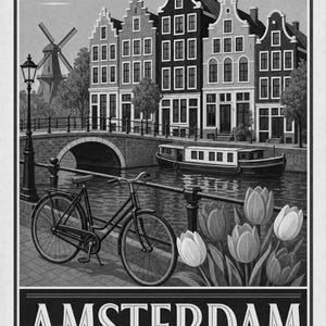 Vintage Amsterdam Canal image 10