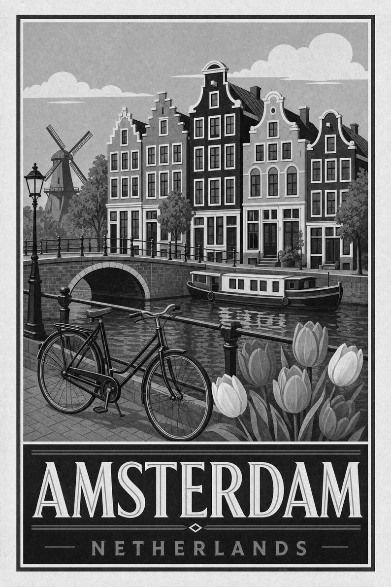 Vintage Amsterdam Canal image 10
