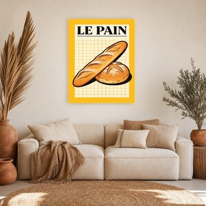 Brotküche Wand kunstdruck | Retro-Bistro-Bäckerei-Poster | Maximalistischer französischer Boulangerie-Druck | Esszimmer-Dekor Bild 8