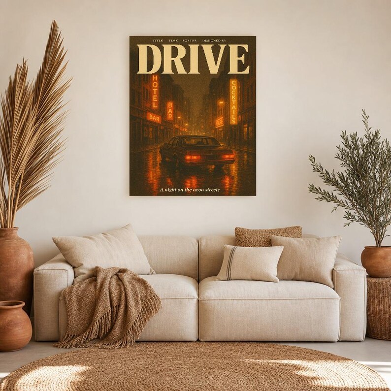 Drive Retro Poster | Vintage 70s Wall Art Print | Aesthetic Magazine Print | Mid Century Retro Decor Gift image 11