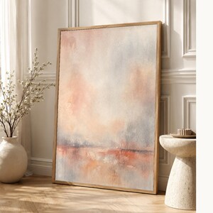 Dusty Rose Abstract Wall Art Print | Terracotta Color Field Print | Clay Pink Watercolor Poster | Boho Minimalist Living Room Decor image 1