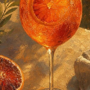 Golden Aperitivo Hour Wall Art | Spritz Citrus Food Still Life Poster | Kitchen Wall Art Print | Bar Cart Decor image 3