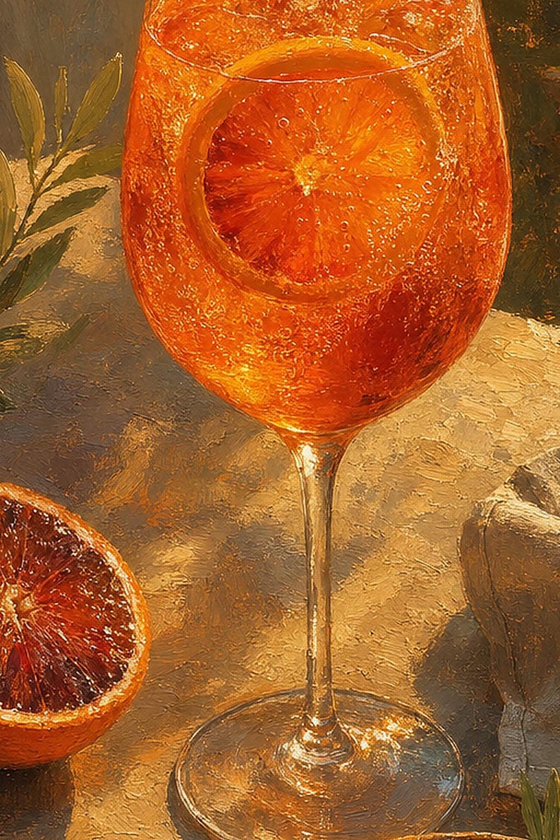Golden Aperitivo Hour Wall Art | Spritz Citrus Food Still Life Poster | Kitchen Wall Art Print | Bar Cart Decor image 3
