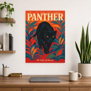 Panther Retro Poster | Vintage 70s Wall Art Print | Aesthetic Magazine Print | Mid Century Retro Decor Gift image 13