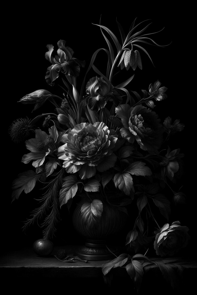 Dark Academia Botanical Wall Art | Moody Plum Floral Poster | Vintage Jewel Tone Study Room Print image 10