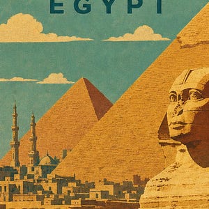Kairo-Reiseposter | Vintage-Pyramiden-Druck | Ägyptische Wandkunst | Gedruckt & Versand Bild 3