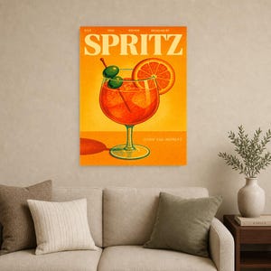 Spritz Retro Poster | Vintage 70er Jahre Wandkunstdruck | Ästhetischer Magazindruck | Mid-Century-Retro-Dekor-Geschenk Bild 15