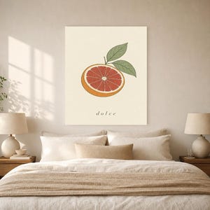 Blutorange Botanischer Wand kunstdruck | Minimalistischer Line Art Küchendruck | Italienisches Dolce-Zitrus-Poster | Mediterranes Dekor Bild 6