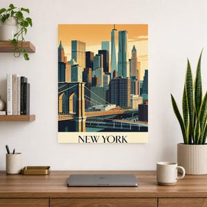 New York Vintage Reiseposter | Retro-USA-Stadt-Kunstdruck | Wanddekoration als Geschenk zur Wohnungserwärmung Bild 13