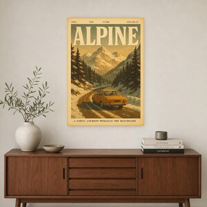 Alpine Retro Poster | Vintage 70s Wall Art Print | Aesthetic Magazine Print | Mid Century Retro Decor Gift image 3
