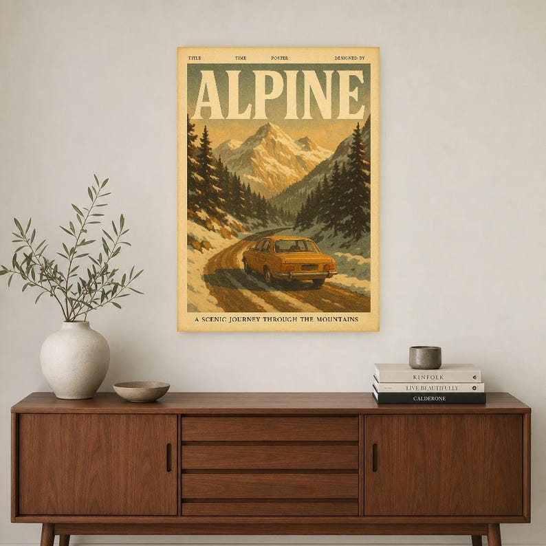 Alpine Retro Poster | Vintage 70s Wall Art Print | Aesthetic Magazine Print | Mid Century Retro Decor Gift image 3