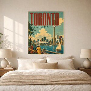 Toronto-Reiseposter | Vintage-Druck des CN Tower | Wandbild für Kanada | Gedruckt & Versand Bild 6