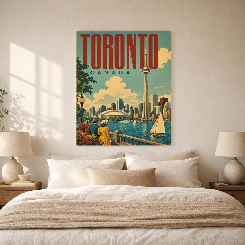 Toronto-Reiseposter | Vintage-Druck des CN Tower | Wandbild für Kanada | Gedruckt & Versand Bild 6