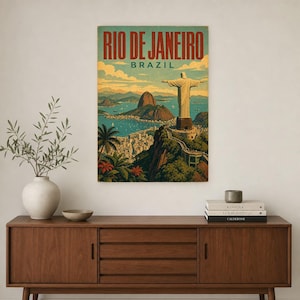 Rio de Janeiro Travel Poster | Vintage Rio Print | Brazilian Wall Art | Printed & Shipped image 2