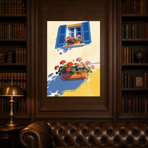 Mediterraner Fenster-Küchendruck | Dolce Vita Italienischer Wandkunstdruck | Esszimmer-Sommerdekoration Bild 4