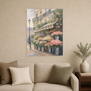 Paris Flower Market Poster | Soft Painting France Wall Art | Parisian Floral Travel Print | Printed & Shipped image 9