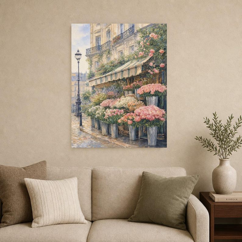 Paris Flower Market Poster | Soft Painting France Wall Art | Parisian Floral Travel Print | Printed & Shipped image 9