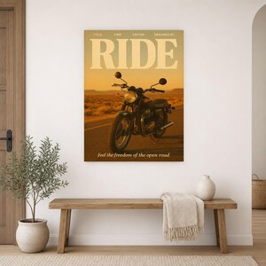 Ride Retro Poster | Vintage 70s Wall Art Print | Aesthetic Magazine Print | Mid Century Retro Decor Gift image 14