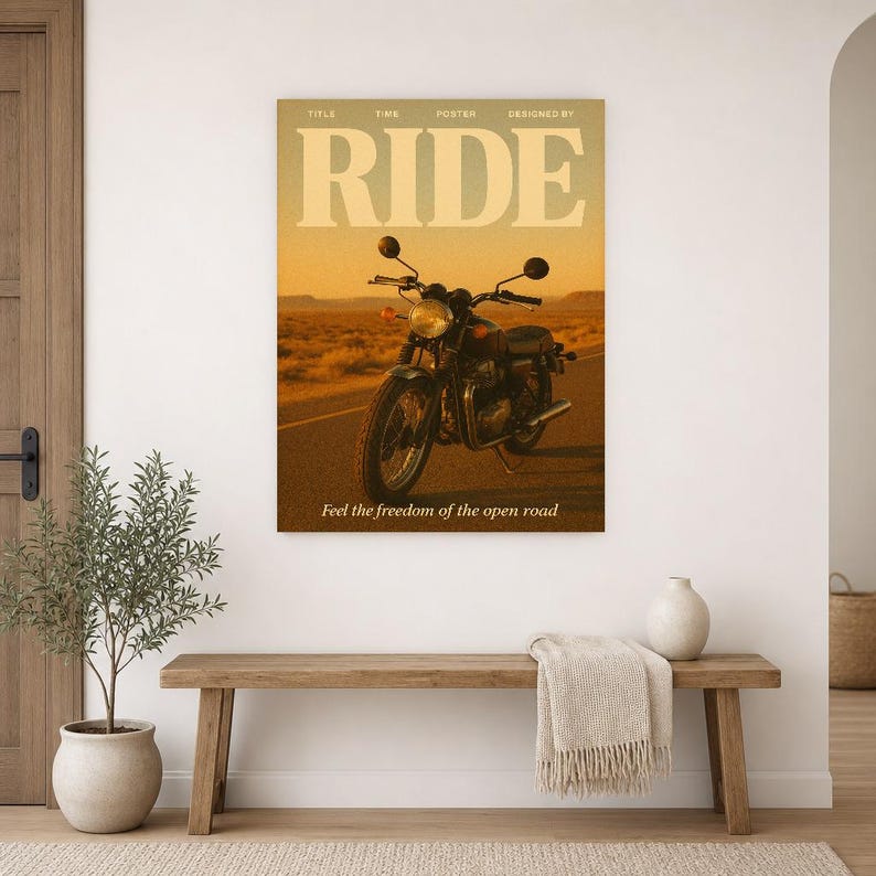 Ride Retro Poster | Vintage 70s Wall Art Print | Aesthetic Magazine Print | Mid Century Retro Decor Gift image 14
