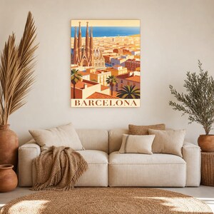 Póster de viaje vintage de Barcelona | Impresión de arte retro de la ciudad de España ? Decoración de pared de regalo de inauguración de la imagen 11