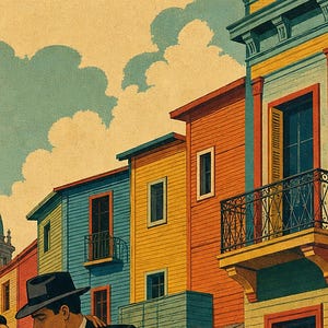 Buenos Aires Travel Poster | Vintage Caminito Print | Argentina Wall Art | Printed & Shipped image 3