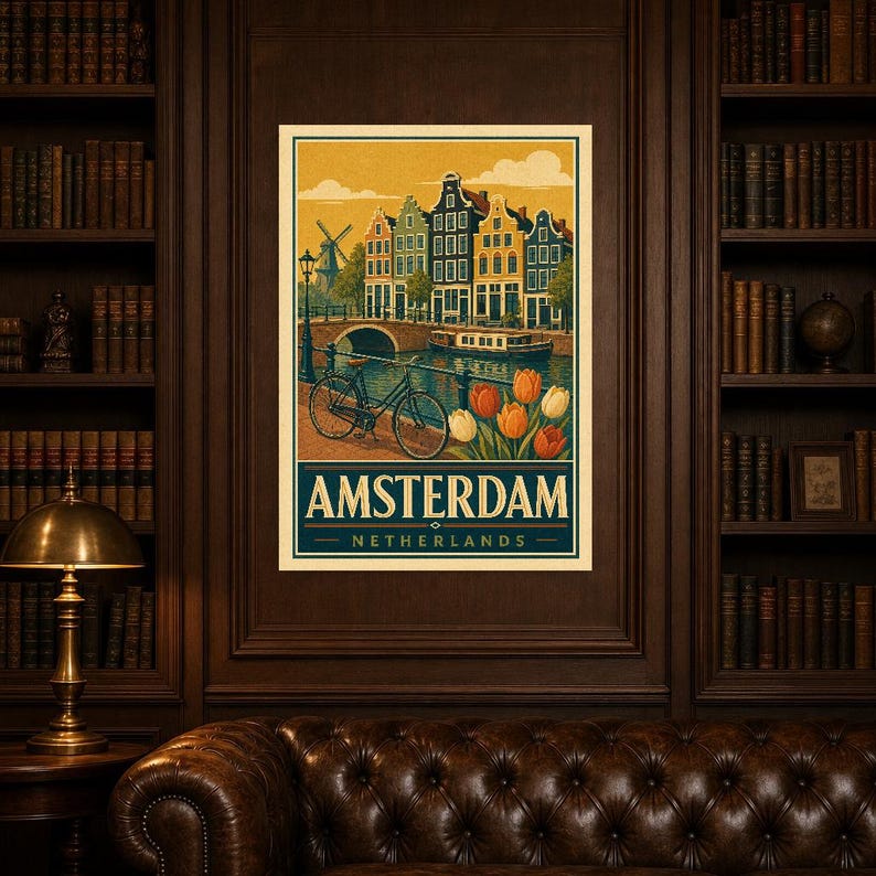 Vintage Amsterdam Canal image 5