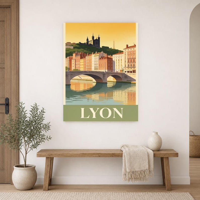 Lyon Vintage Travel Poster | Retro France City Art Print | Housewarming Gift Wall Decor image 14