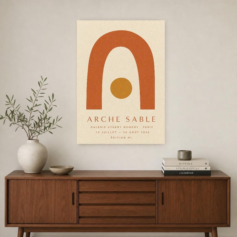 Arco de Areia | Arte Abstrata para Parede | Pôster Moderno para Galeria | Impressão Minimalista em Arco de Terracota | Impresso e Enviado imagem 6