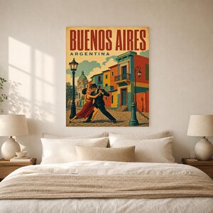 Buenos Aires Travel Poster | Vintage Caminito Print | Argentina Wall Art | Printed & Shipped image 6