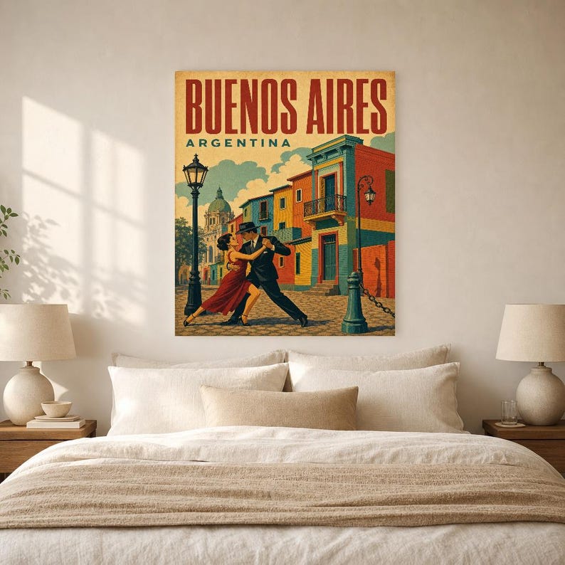 Buenos Aires Travel Poster | Vintage Caminito Print | Argentina Wall Art | Printed & Shipped image 6